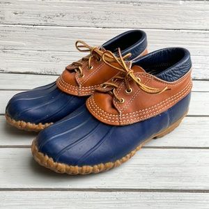 L.L. Bean Maine Hunting Shoe 3 Eye Lace Up Gumshoes Low Duck Boots